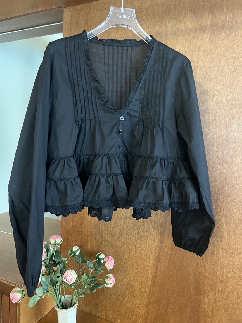 FABRIC韓國直郵女士新款熱賣真品推薦時尚人氣襯衫蕾絲衫FABRIC襯衫/蕾絲衫圖色2