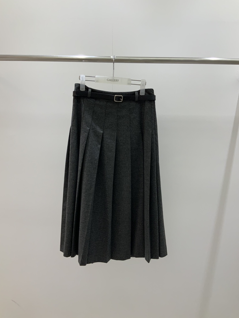 GALLERY-P東大門直郵女裝新品休閑時尚半身裙中短裙含腰帶GALLERY-P半身裙/中短裙圖色2墨色