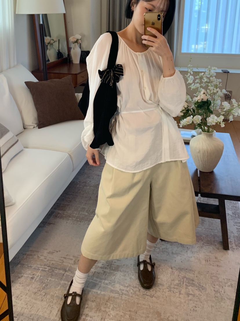 FABRIC東大門實拍女士新款休閑熱賣推薦時尚短褲含腰帶口袋FABRIC短褲