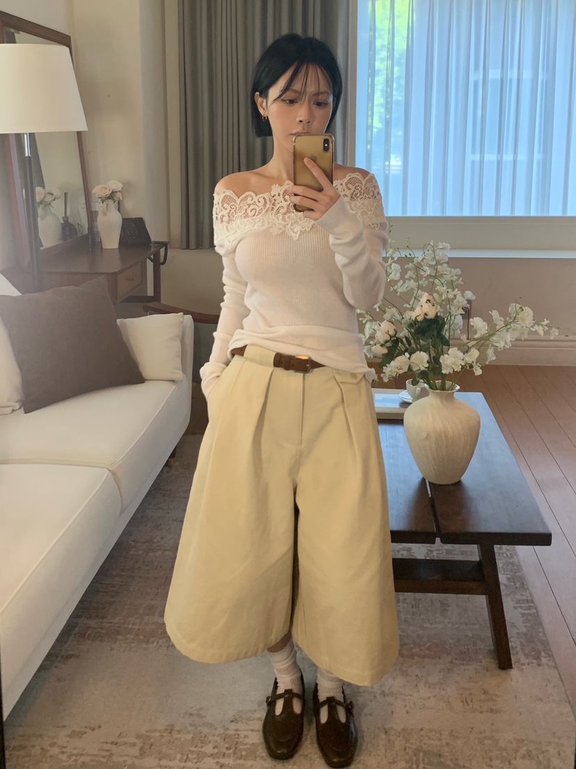 FABRIC東大門實拍女士新款休閑熱賣推薦時尚短褲含腰帶口袋FABRIC短褲