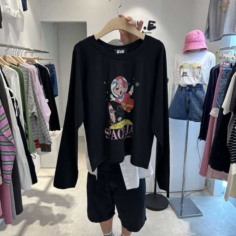 EVE東大門實拍女裝新款真品人氣推薦熱賣休閑時尚長袖T恤EVE長袖T恤圖色3