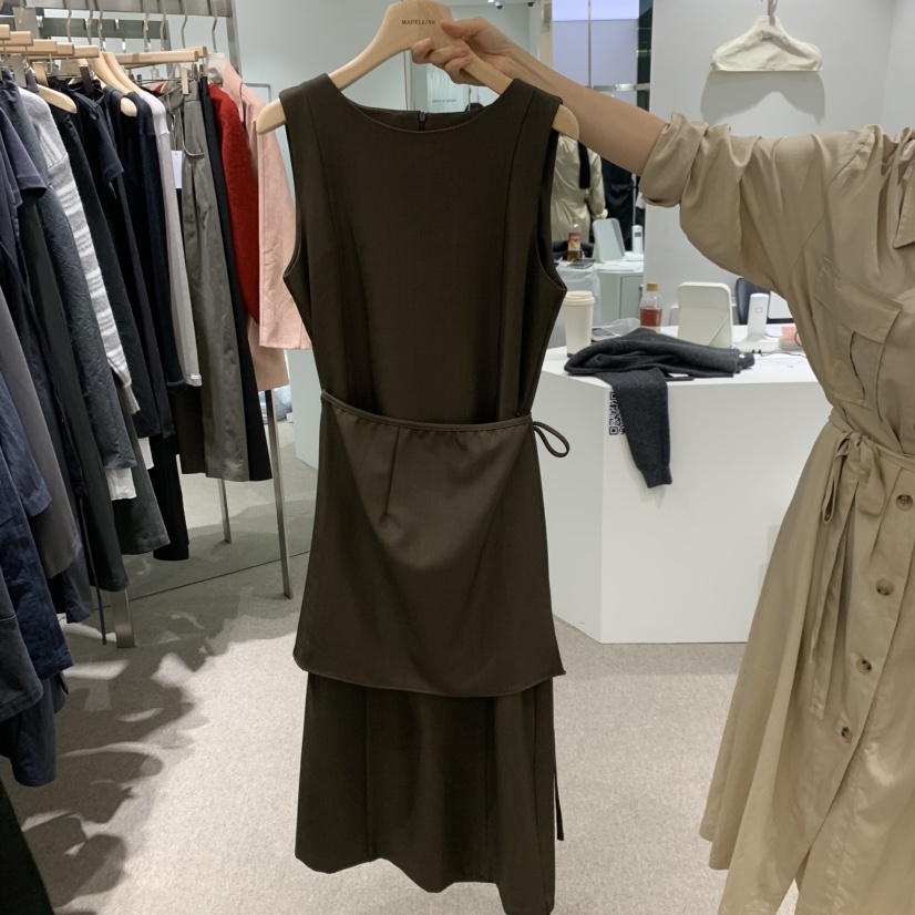 MADELEINE韓國代購女士新款人氣真品熱賣休閑推薦時尚連衣裙MADELEINE連衣裙圖色1棕色
