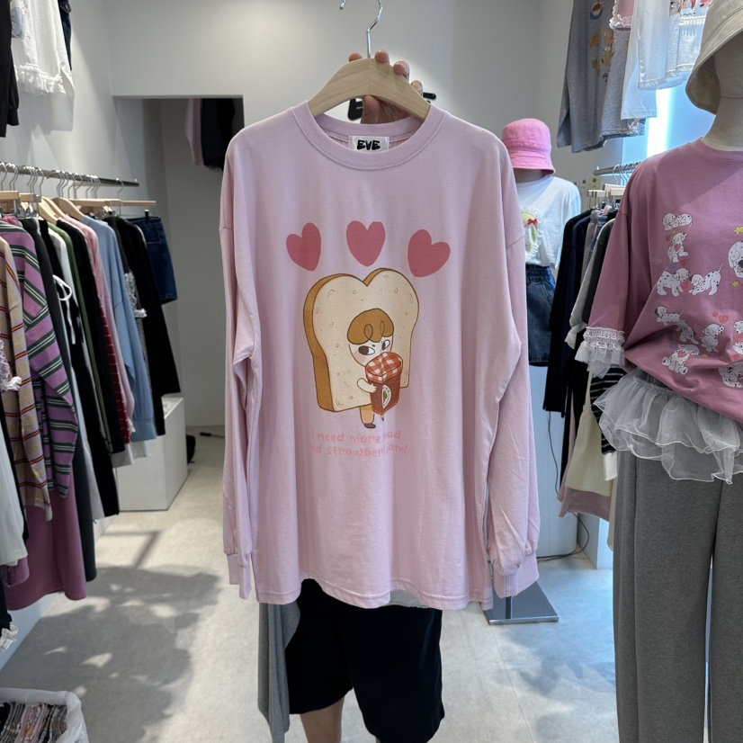 EVE東大門代購女裝新款人氣職業推薦時尚休閑熱賣長袖T恤EVE長袖T恤圖色3