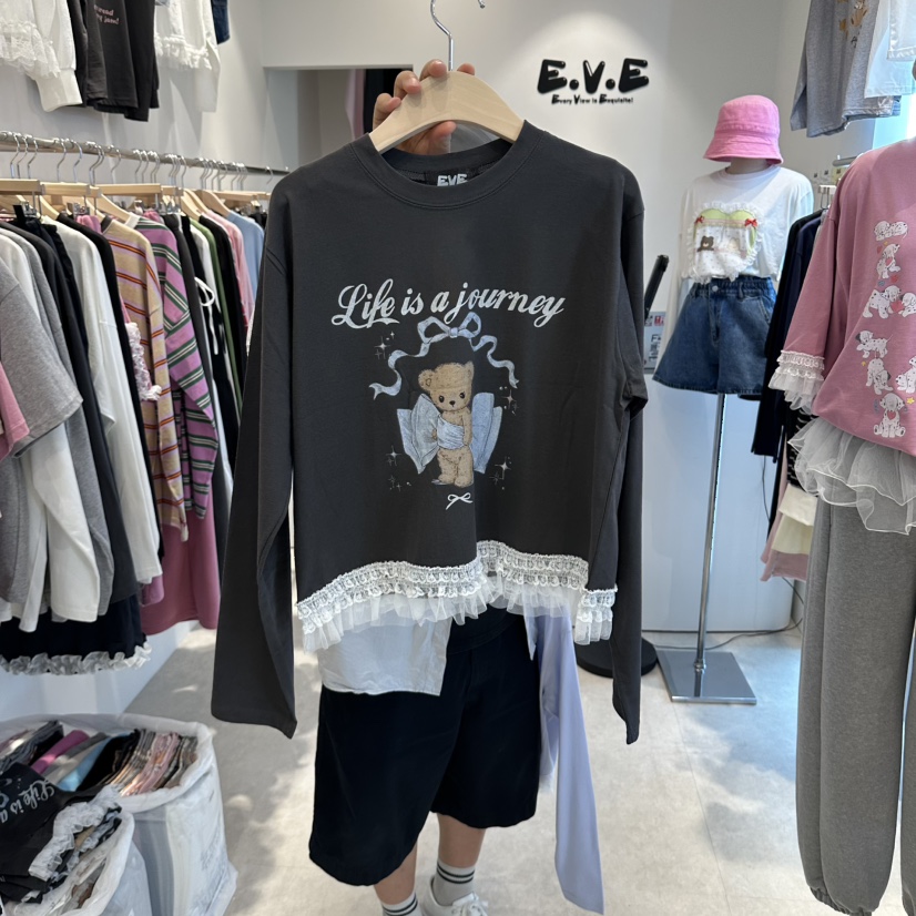 EVE東大門實拍女士新款時尚推薦真品人氣休閑熱賣長袖T恤EVE長袖T恤圖色3