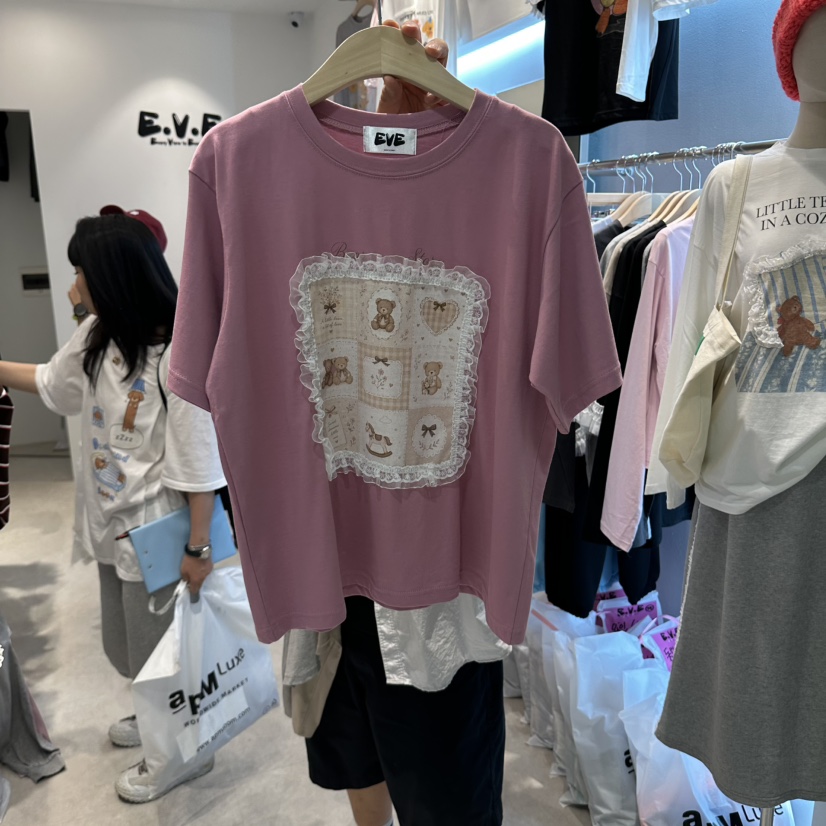 EVE東大門實拍女士新款時尚推薦人氣真品熱賣休閑T恤EVET恤圖色2
