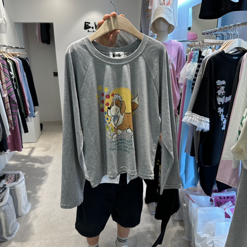 EVE東大門實拍女裝新品休閑熱賣時尚推薦真品人氣長袖T恤EVE長袖T恤圖色2