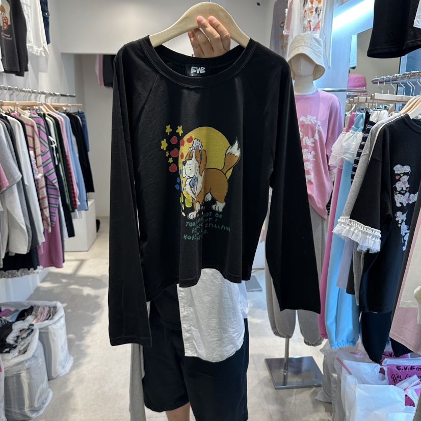 EVE東大門實拍女裝新品休閑熱賣時尚推薦真品人氣長袖T恤EVE長袖T恤圖色3