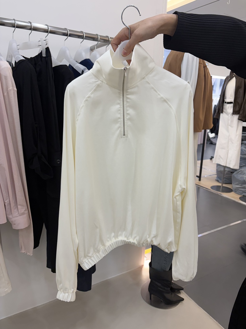 MYO韓國代購女裝新品休閑推薦時尚熱賣人氣襯衫蕾絲衫半拉鏈MYO襯衫/蕾絲衫圖色1