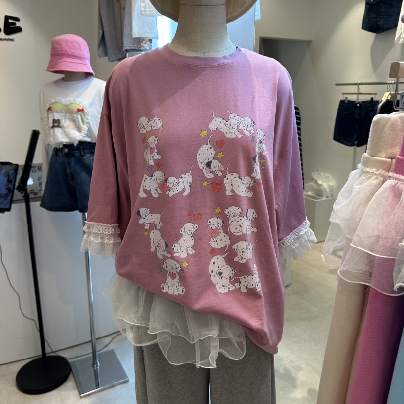 EVE韓國代購女裝新品熱賣時尚人氣休閑推薦真品T恤可愛的EVET恤圖色1