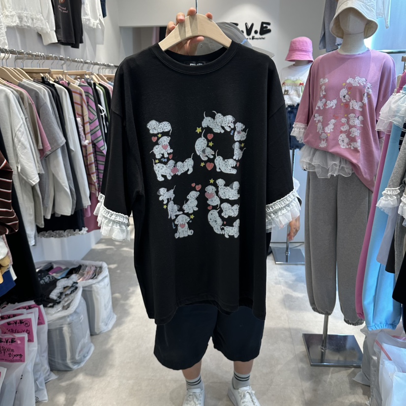 EVE韓國代購女裝新品熱賣時尚人氣休閑推薦真品T恤可愛的EVET恤圖色2