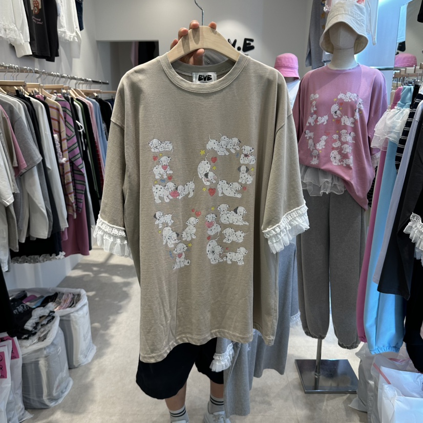 EVE韓國代購女裝新品熱賣時尚人氣休閑推薦真品T恤可愛的EVET恤圖色3