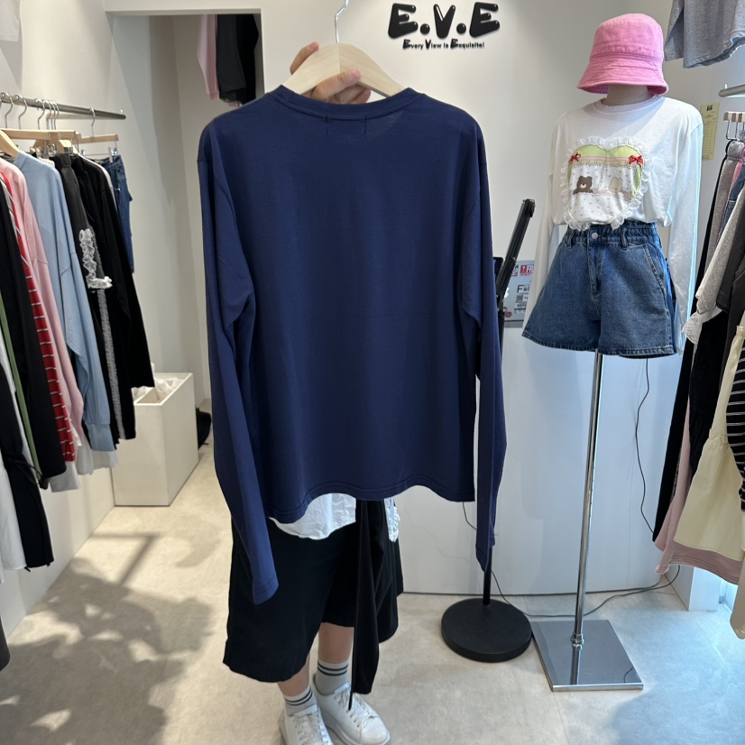 EVE韓國直郵女裝新款推薦人氣休閑熱賣時尚真品長袖T恤EVE長袖T恤
