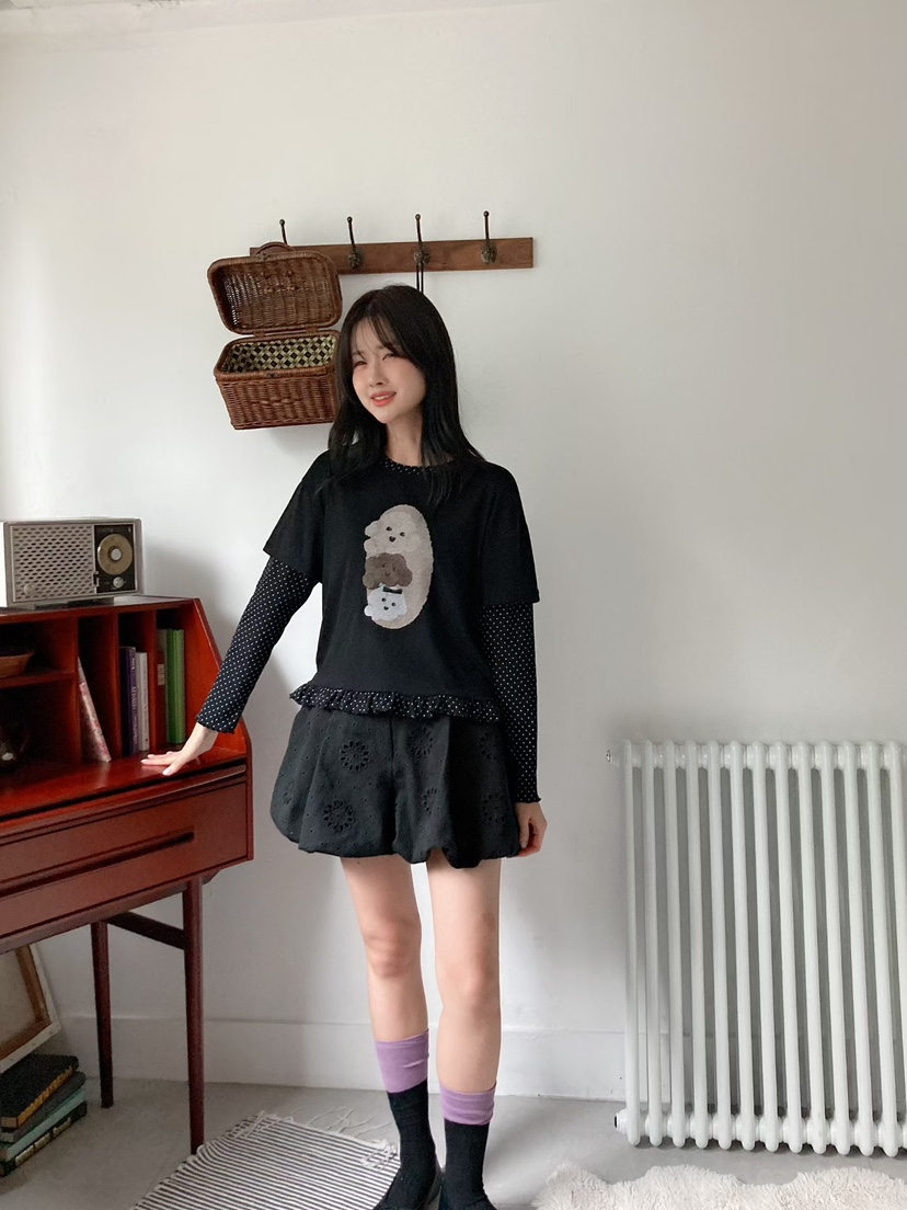 BE&amp;BE東大門實拍女裝新品推薦時尚熱賣人氣T恤假兩件BE&amp;BET恤
