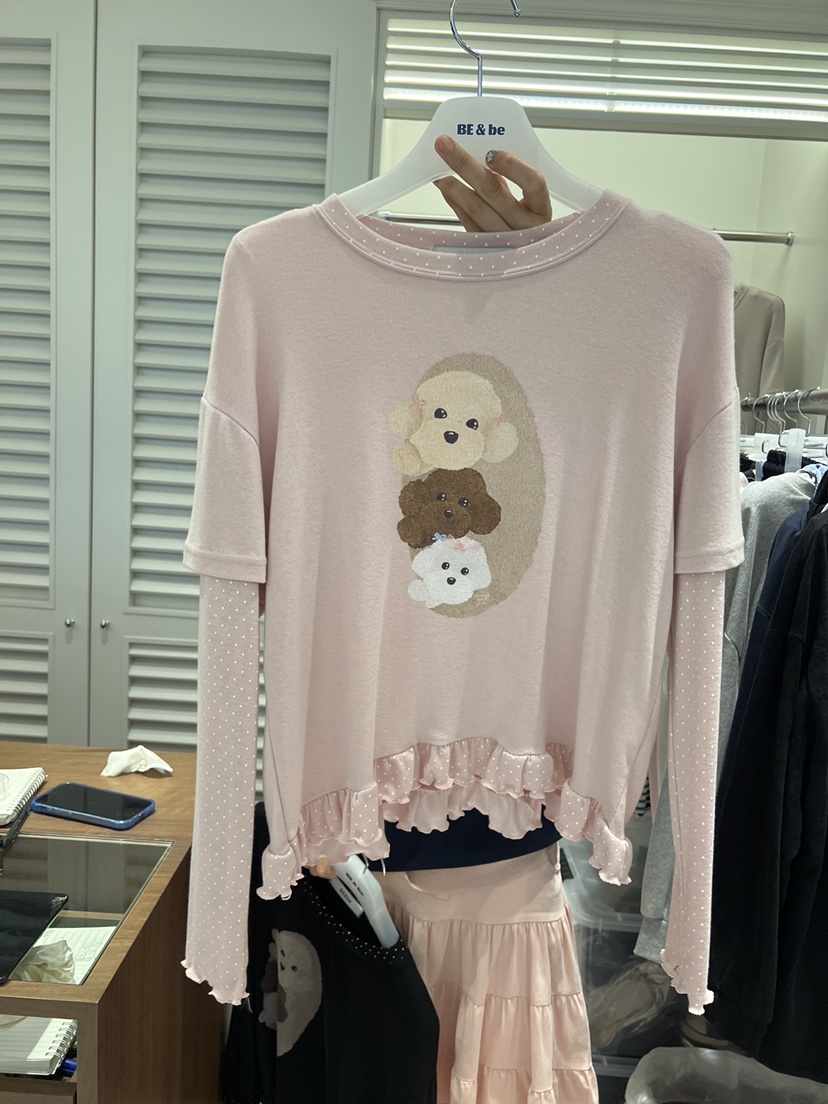 BE&amp;BE東大門實拍女裝新品推薦時尚熱賣人氣T恤假兩件BE&amp;BET恤圖色2
