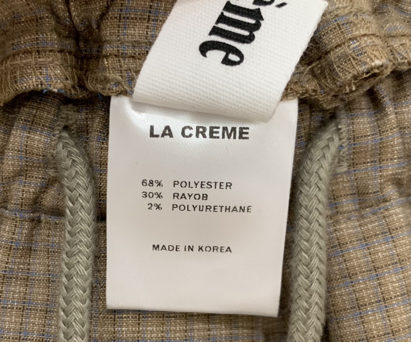 LA CREME韓國代購女士新款時尚熱賣休閑推薦休閑褲格子運動LA CREME休閑褲