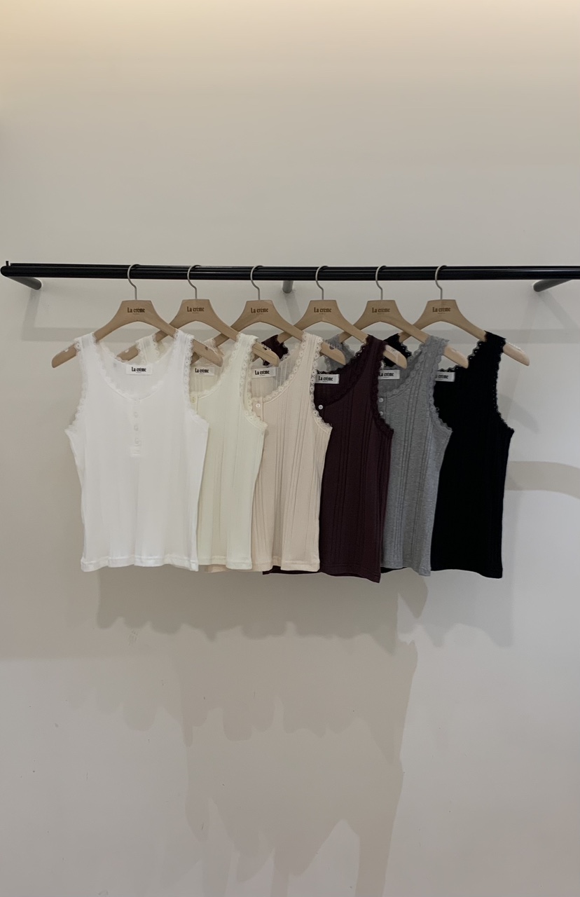 LA CREME韓國代購女士新品熱賣時尚休閑吊帶背心蕾絲無袖LA CREME吊帶/背心
