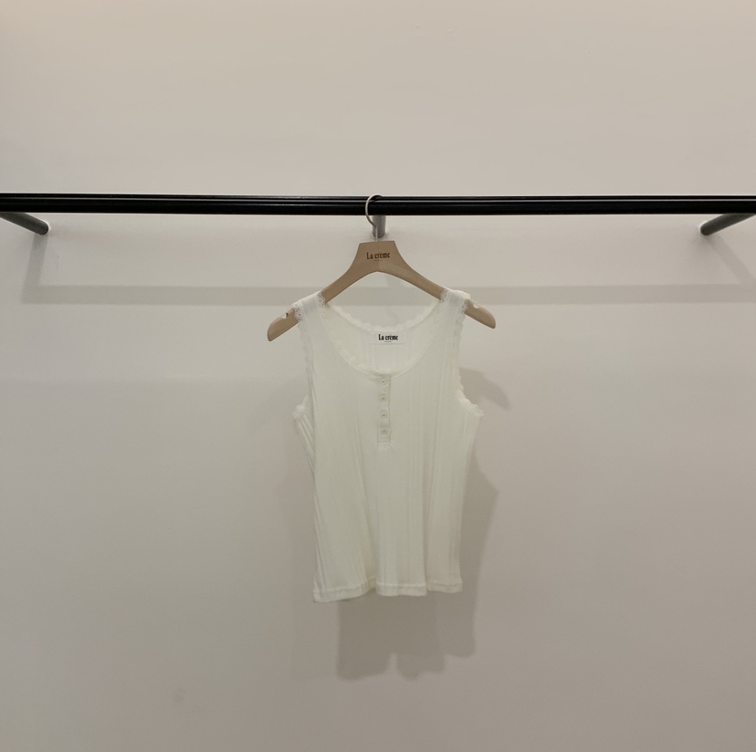 LA CREME韓國代購女士新品熱賣時尚休閑吊帶背心蕾絲無袖LA CREME吊帶/背心圖色1