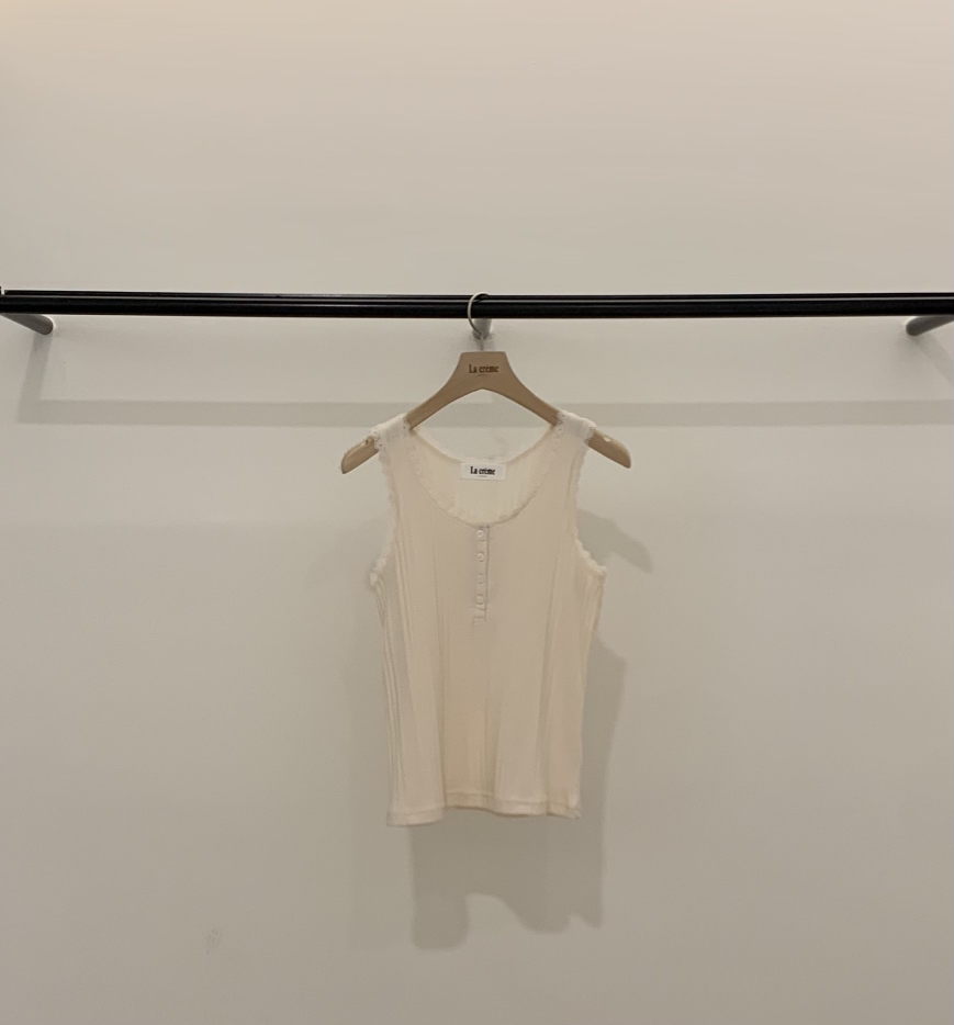 LA CREME韓國代購女士新品熱賣時尚休閑吊帶背心蕾絲無袖LA CREME吊帶/背心圖色2