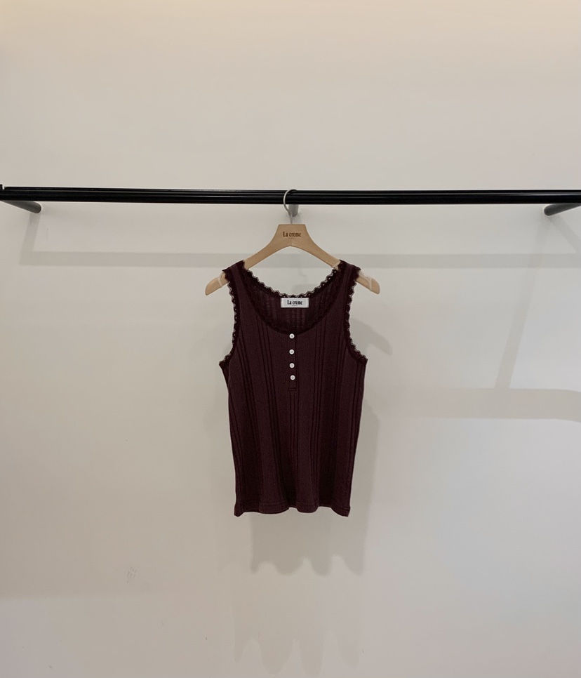 LA CREME韓國代購女士新品熱賣時尚休閑吊帶背心蕾絲無袖LA CREME吊帶/背心圖色3