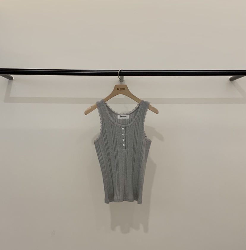 LA CREME韓國代購女士新品熱賣時尚休閑吊帶背心蕾絲無袖LA CREME吊帶/背心圖色4
