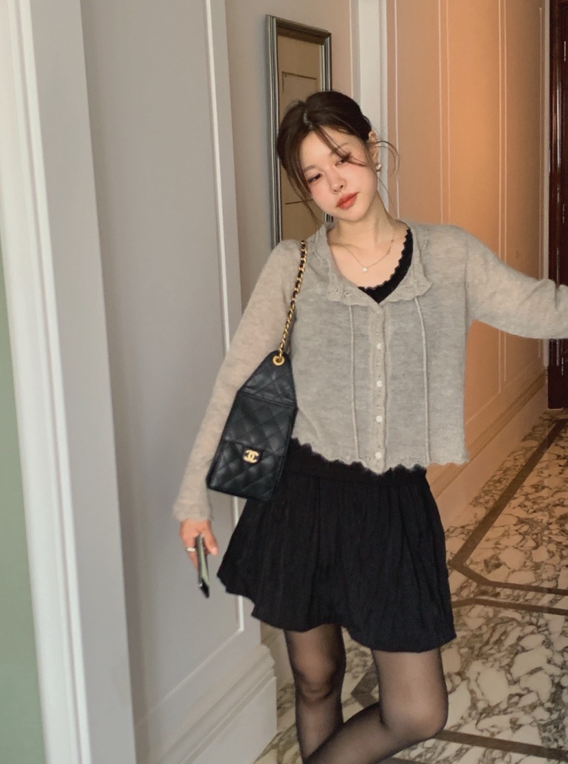 LA CREME韓國代購女裝新款時尚真品休閑熱賣推薦針織衫羊駝LA CREME針織衫