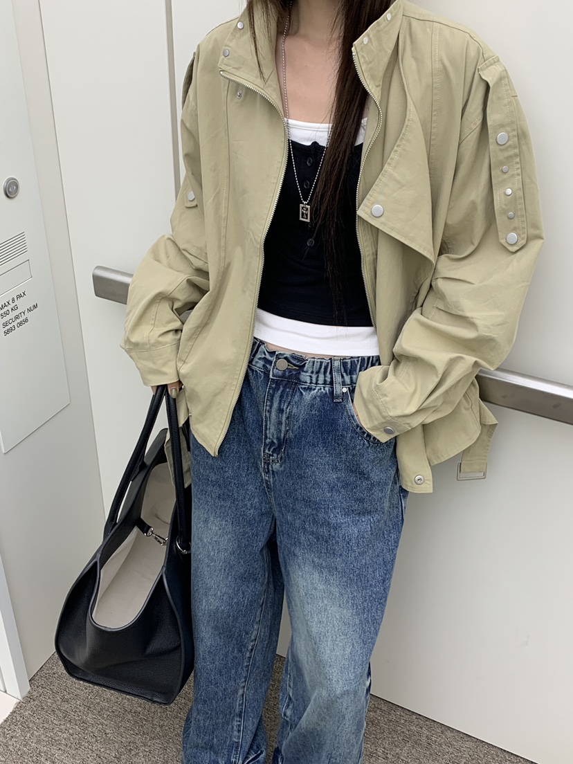 RIVER RAIN韓國代購女士新品推薦人氣時尚熱賣休閑夾克高領RIVER RAIN夾克