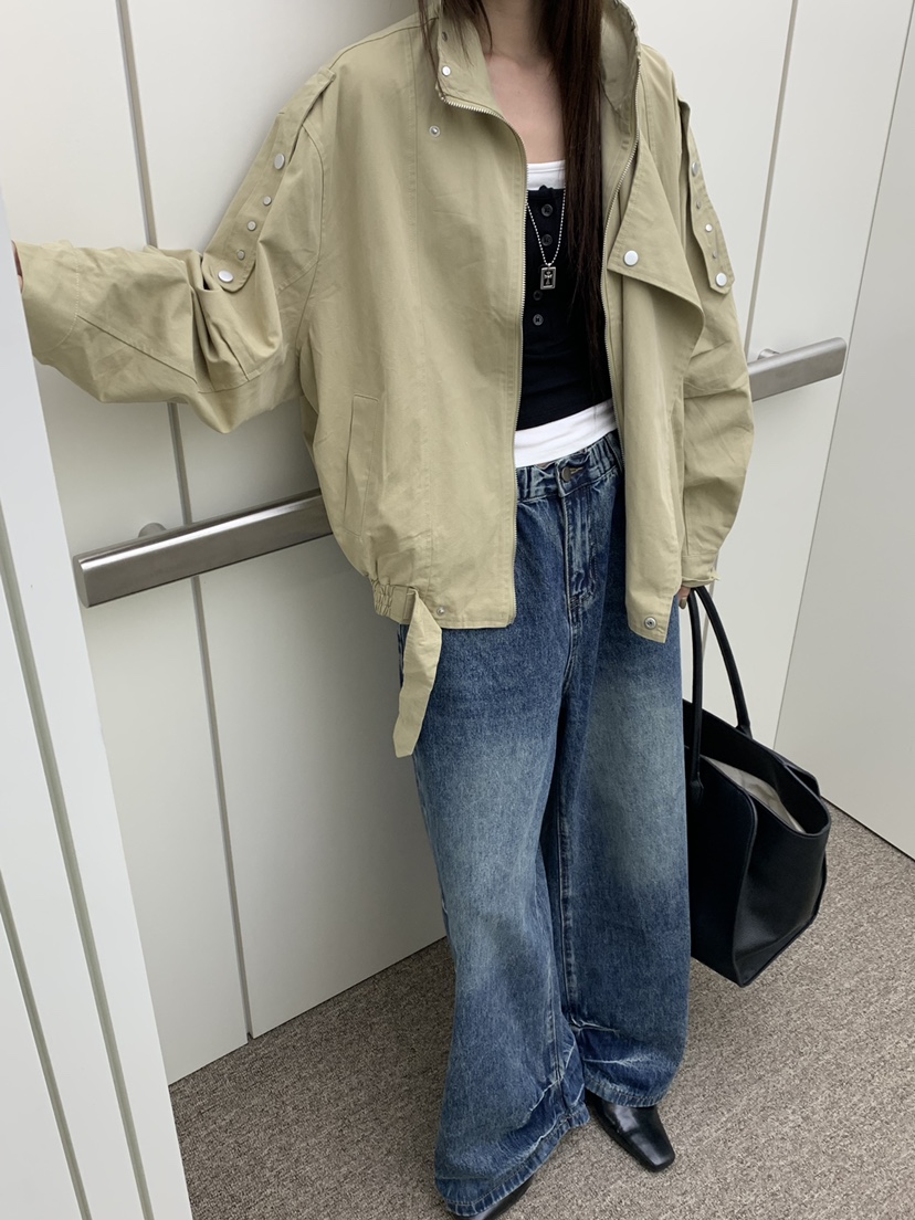 RIVER RAIN韓國代購女士新品推薦人氣時尚熱賣休閑夾克高領RIVER RAIN夾克