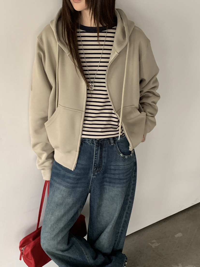 RIVER RAIN韓國直郵女裝新款人氣推薦真品衛衣拉鏈連帽衫RIVER RAIN衛衣