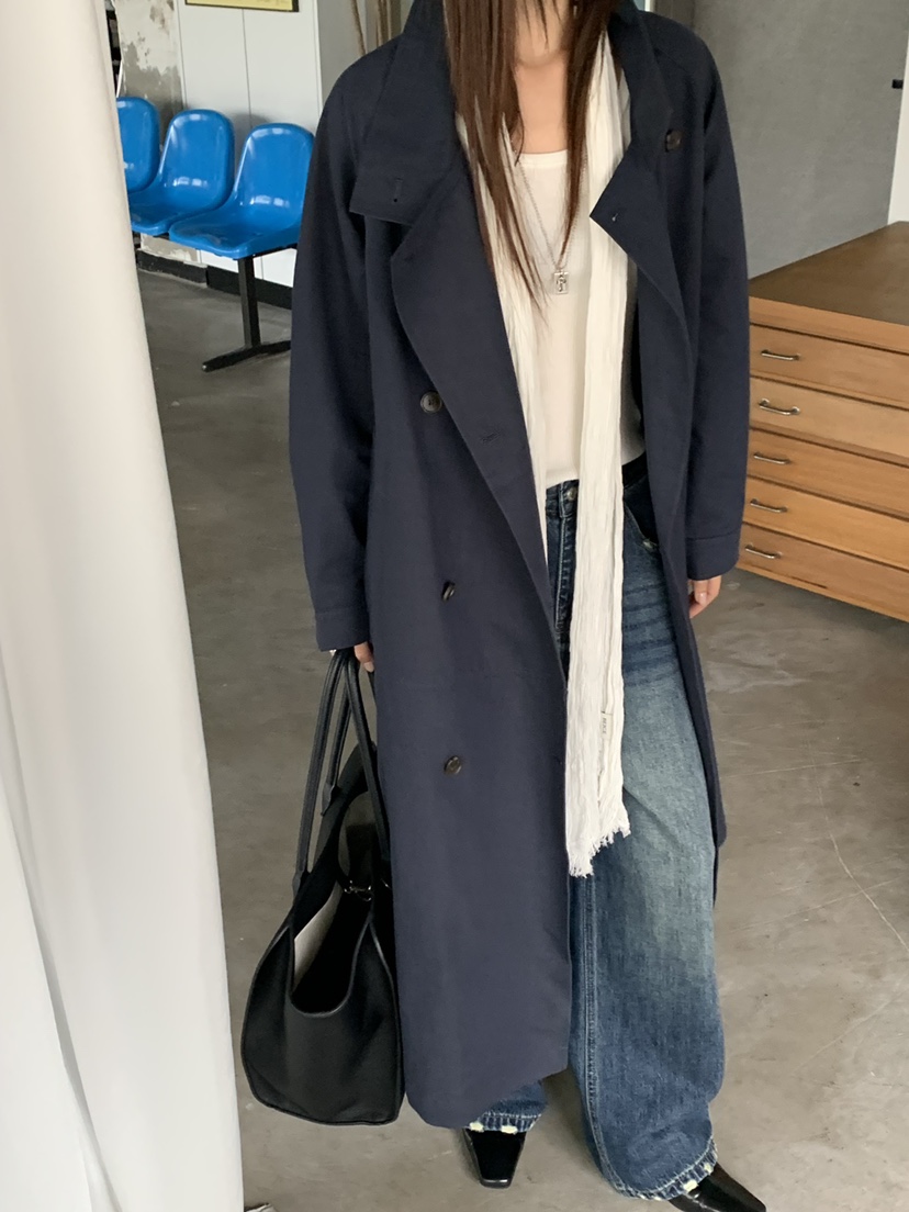 RIVER RAIN東大門實拍女裝新品人氣時尚推薦真品長款風衣RIVER RAIN長款風衣