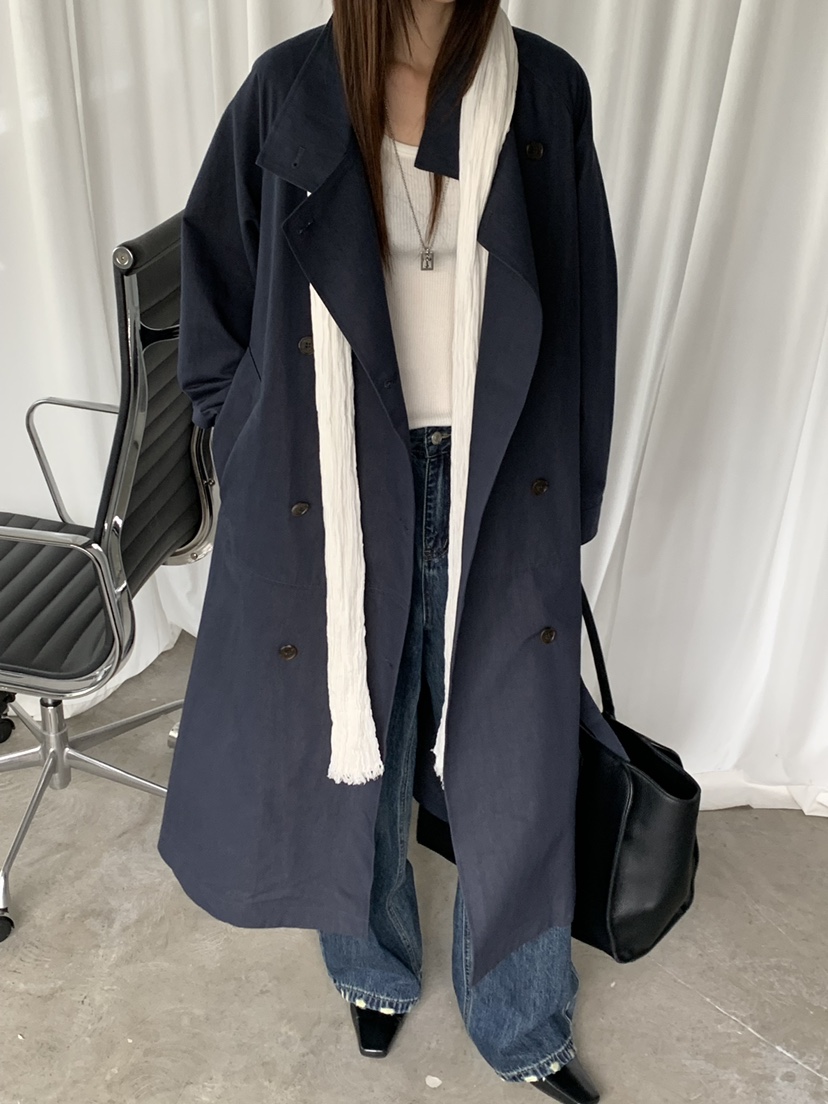 RIVER RAIN東大門實拍女裝新品人氣時尚推薦真品長款風衣RIVER RAIN長款風衣
