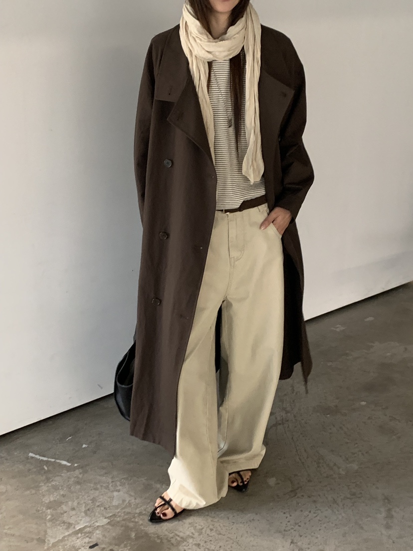 RIVER RAIN東大門實拍女裝新品人氣時尚推薦真品長款風衣RIVER RAIN長款風衣