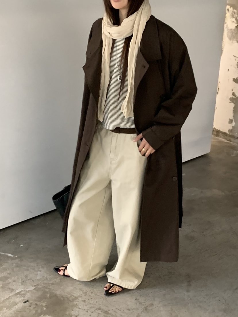 RIVER RAIN東大門實拍女裝新品人氣時尚推薦真品長款風衣RIVER RAIN長款風衣