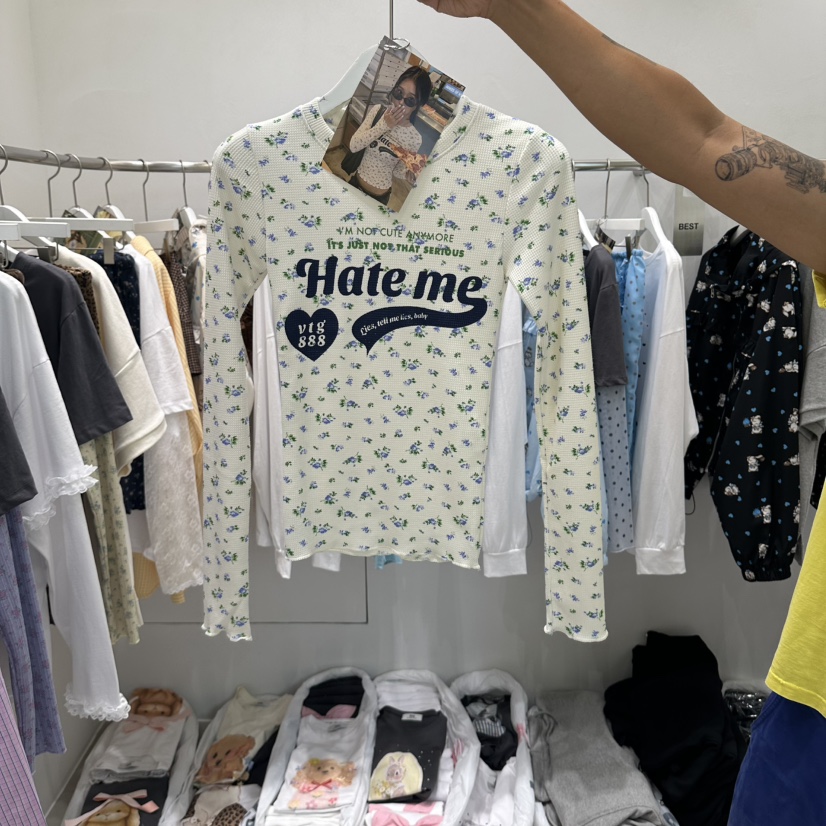VINTAGE 888韓國代購女裝新品真品人氣熱賣推薦休閑長袖T恤VINTAGE 888長袖T恤圖色2