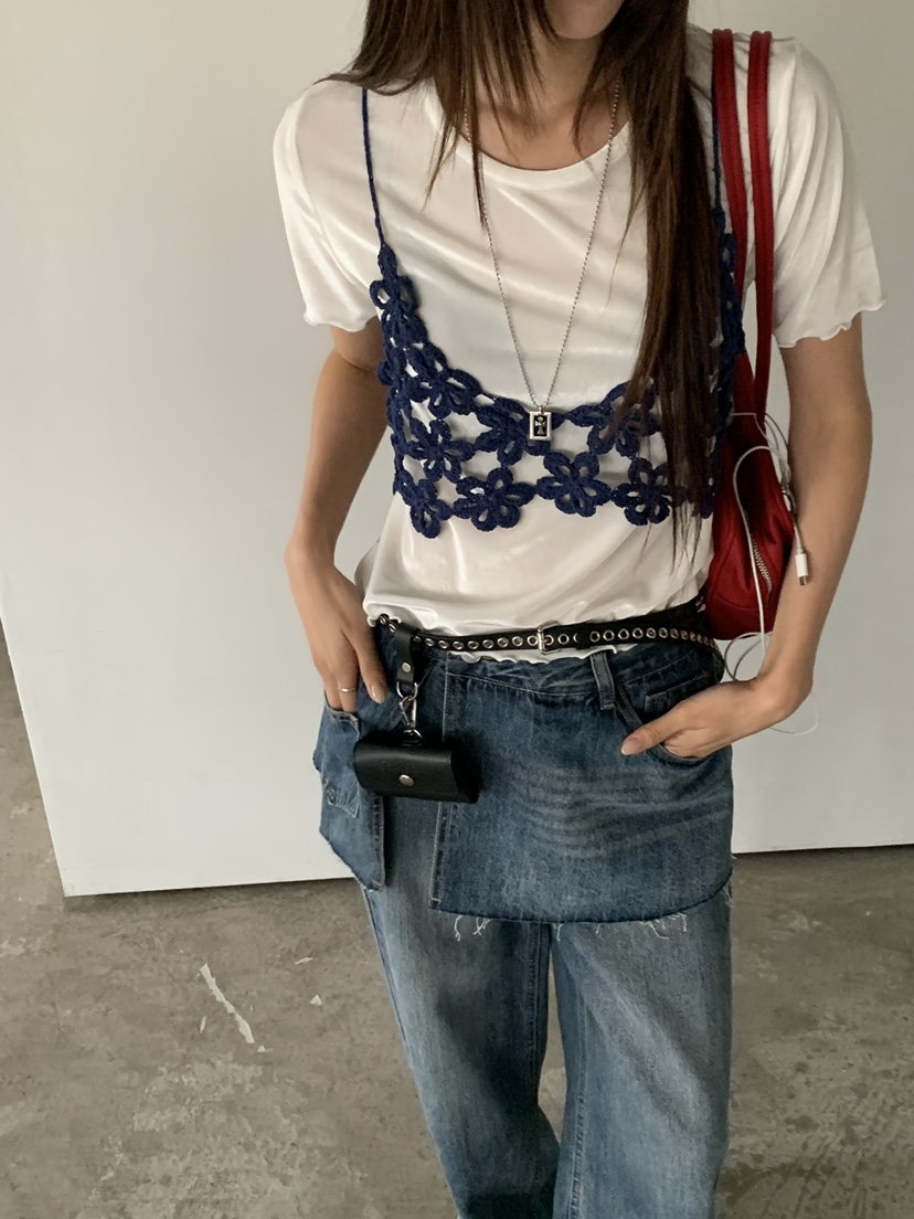 RIVER RAIN東大門實拍女裝新品休閑人氣時尚吊帶背心花朵RIVER RAIN吊帶/背心