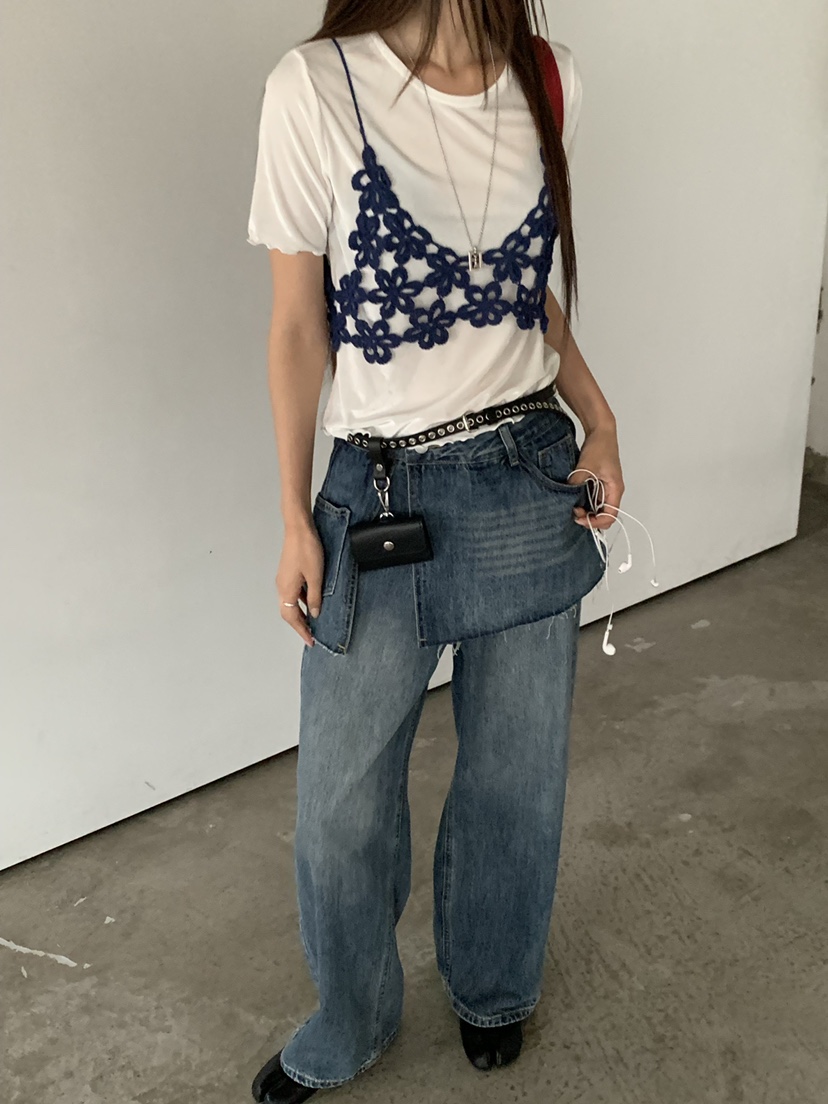 RIVER RAIN東大門實拍女裝新品休閑人氣時尚吊帶背心花朵RIVER RAIN吊帶/背心