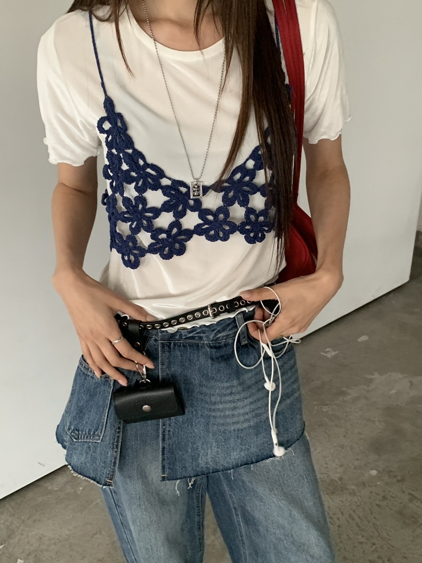 RIVER RAIN東大門實拍女裝新品休閑人氣時尚吊帶背心花朵RIVER RAIN吊帶/背心