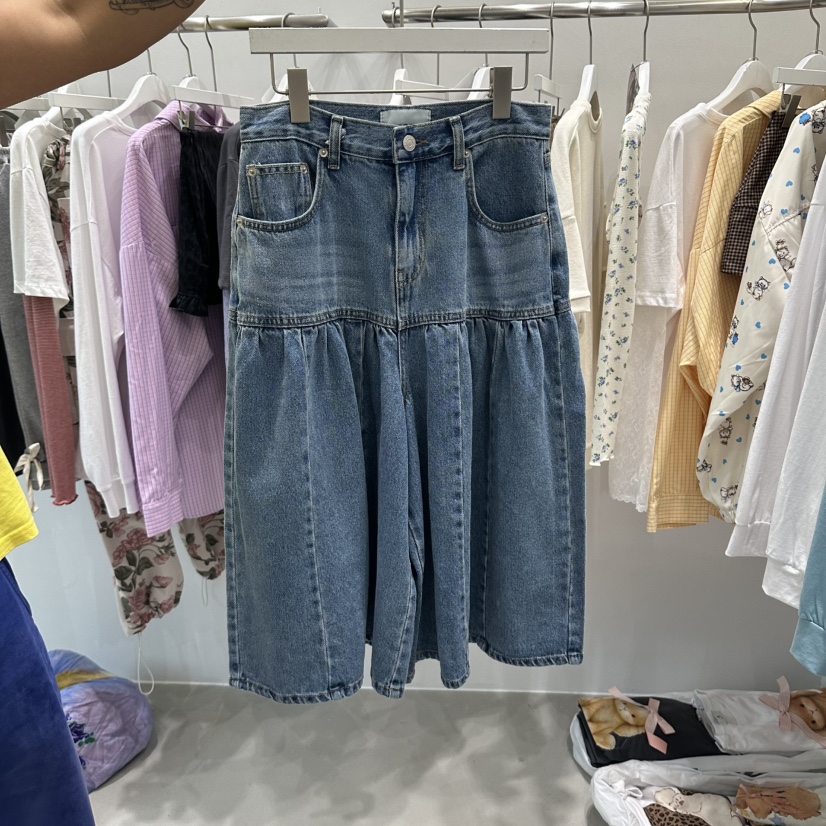 VINTAGE 888韓國直郵女士新款熱賣真品推薦休閑短褲褶邊VINTAGE 888短褲圖色1