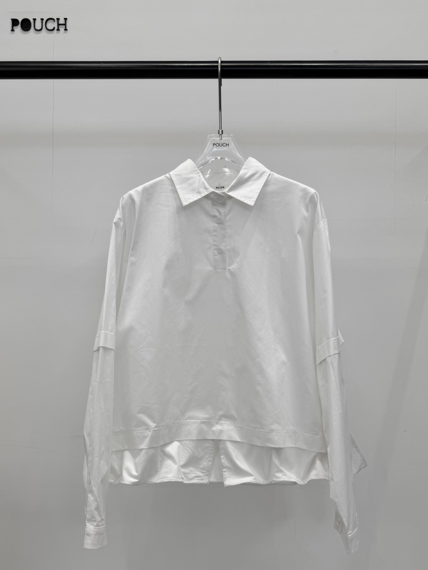 POUCH東大門實拍女裝新品熱賣時尚休閑推薦真品襯衫蕾絲衫POUCH襯衫/蕾絲衫圖色1