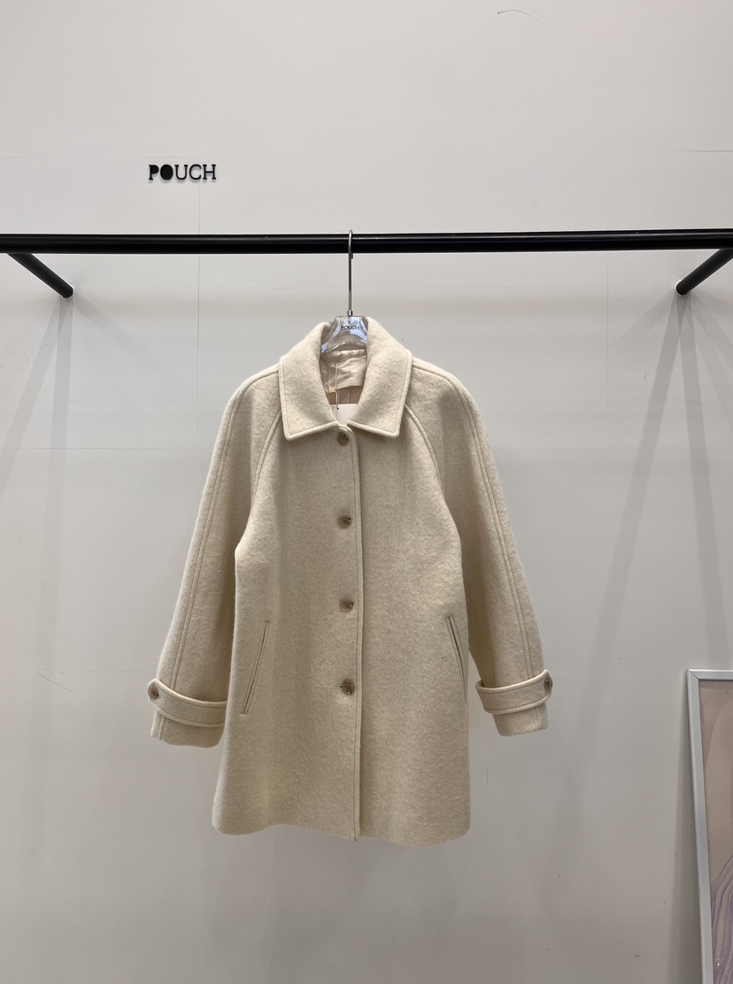 POUCH東大門實拍女士新品推薦時尚人氣熱賣休閑中長款大衣POUCH中長款大衣圖色2