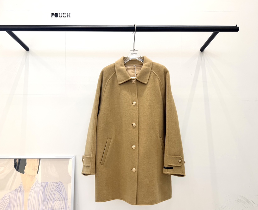 POUCH韓國直郵女士新品推薦人氣時尚休閑熱賣真品中長款大衣POUCH中長款大衣圖色1