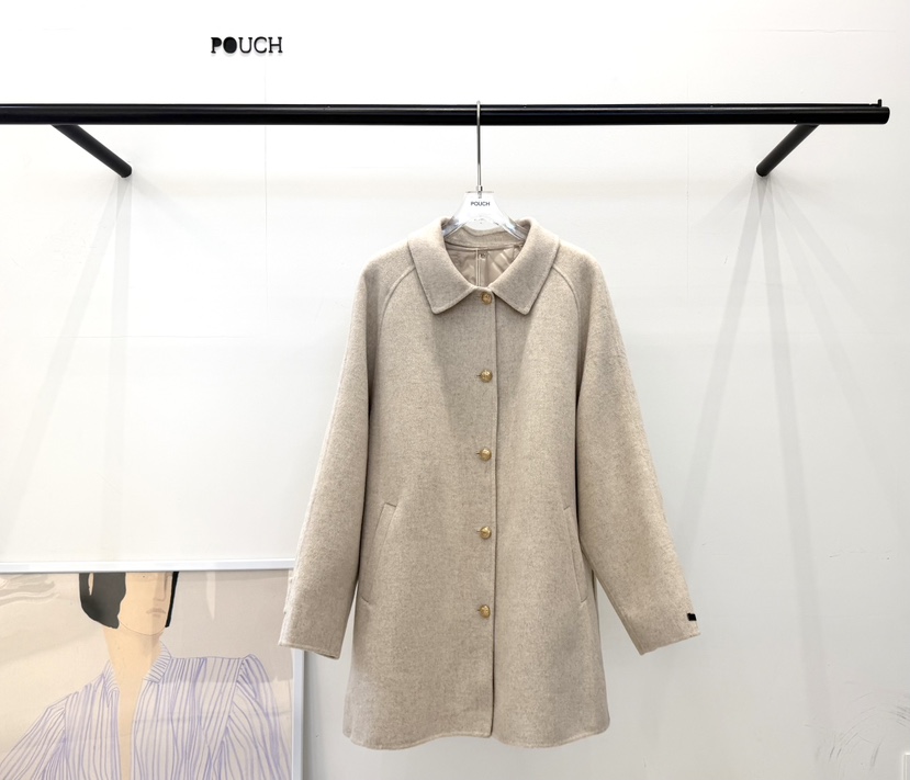 POUCH韓國直郵女士新品推薦人氣時尚休閑熱賣真品中長款大衣POUCH中長款大衣圖色2