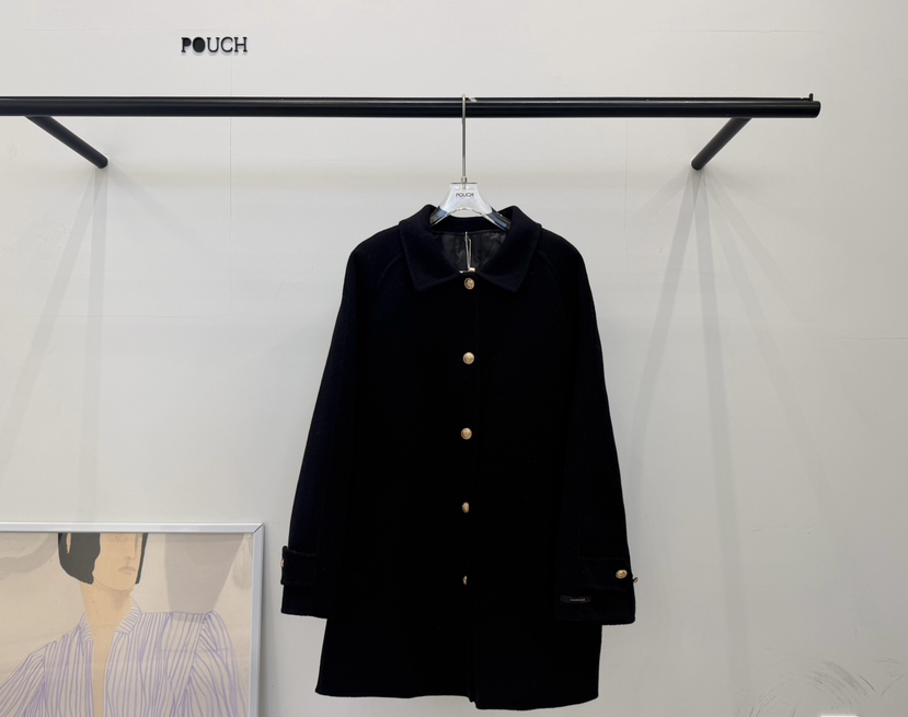 POUCH韓國直郵女士新品推薦人氣時尚休閑熱賣真品中長款大衣POUCH中長款大衣圖色4