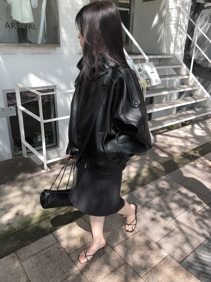 LE BUTTER韓國代購女士新款推薦熱賣休閑真品皮衣皮革高領LE BUTTER皮衣