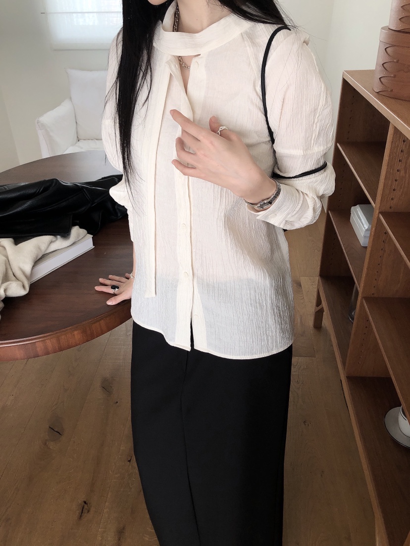LE BUTTER韓國直郵女士新品熱賣推薦休閑時尚襯衫蕾絲衫LE BUTTER襯衫/蕾絲衫