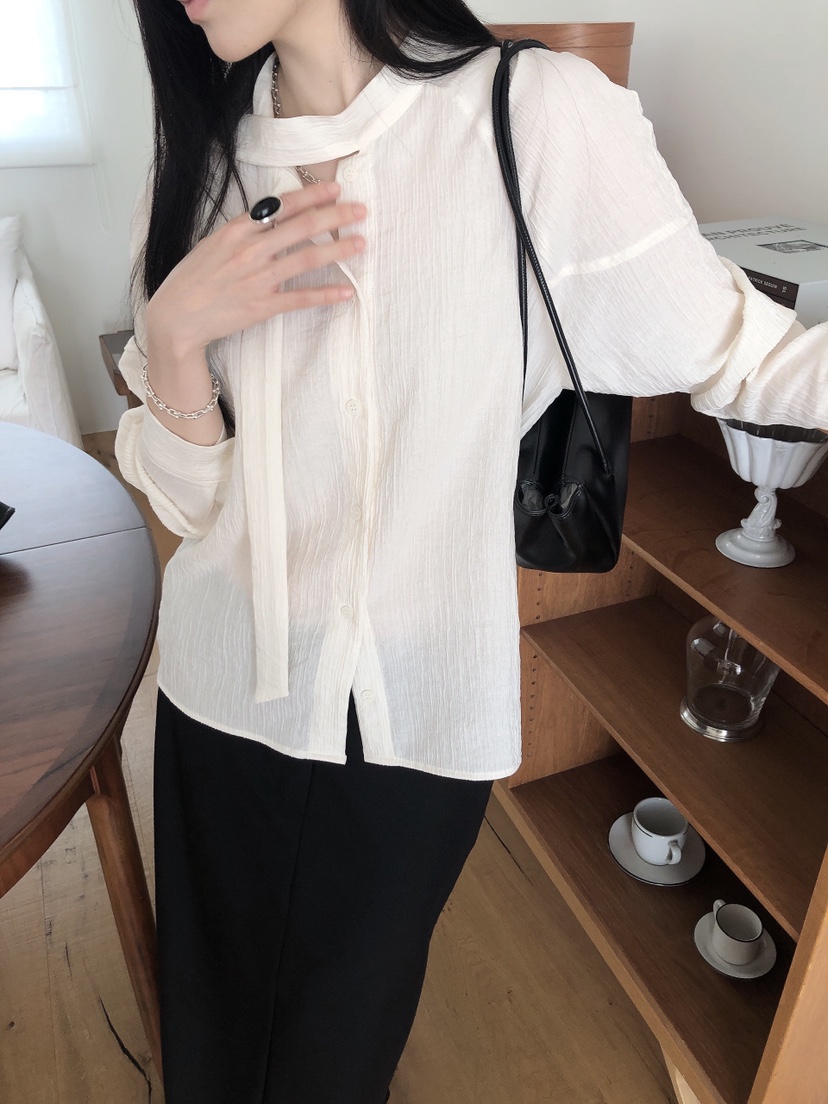LE BUTTER韓國直郵女士新品熱賣推薦休閑時尚襯衫蕾絲衫LE BUTTER襯衫/蕾絲衫