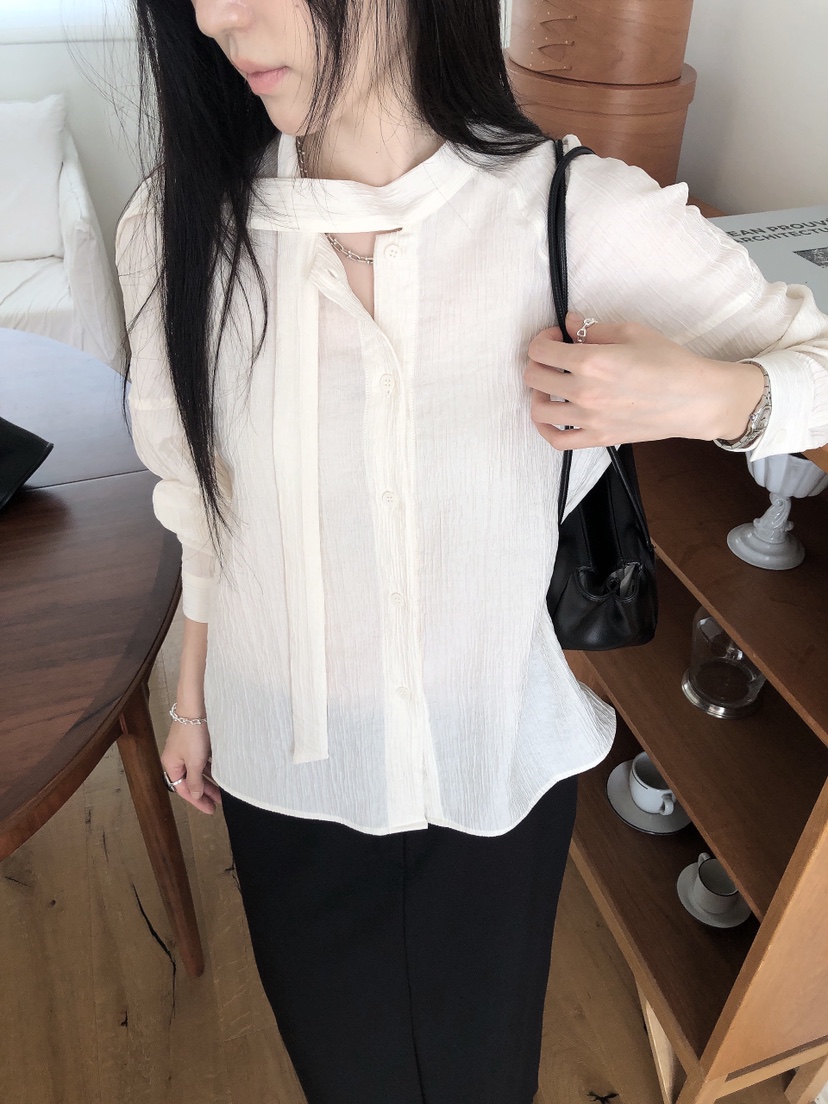 LE BUTTER韓國直郵女士新品熱賣推薦休閑時尚襯衫蕾絲衫LE BUTTER襯衫/蕾絲衫