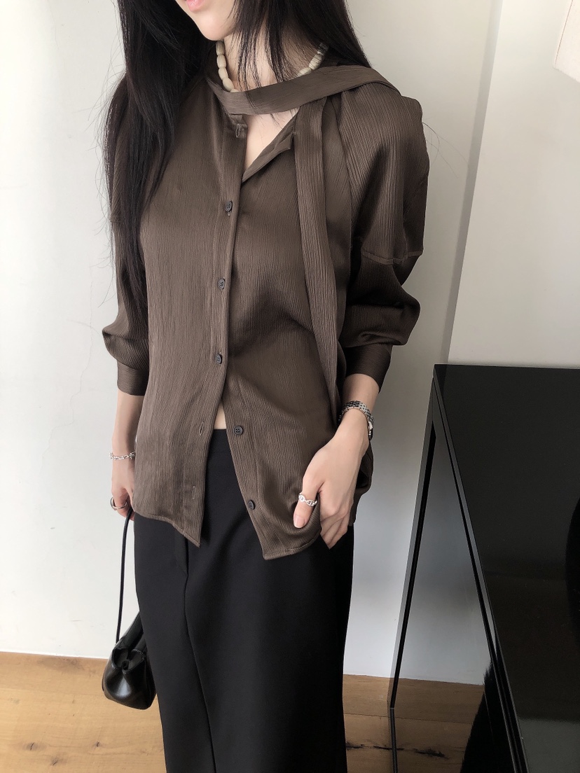 LE BUTTER韓國直郵女士新品熱賣推薦休閑時尚襯衫蕾絲衫LE BUTTER襯衫/蕾絲衫