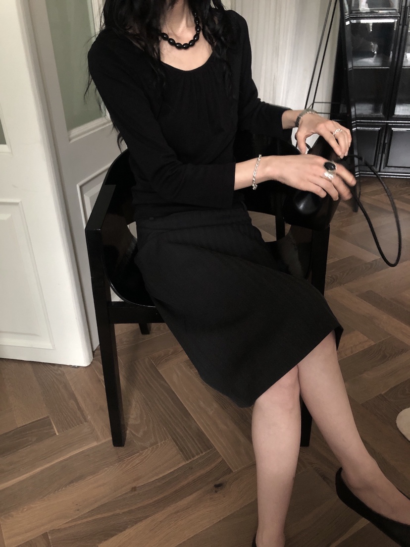 LE BUTTER韓國直郵女裝新品真品人氣休閑長袖T恤褶皺亞麻LE BUTTER長袖T恤