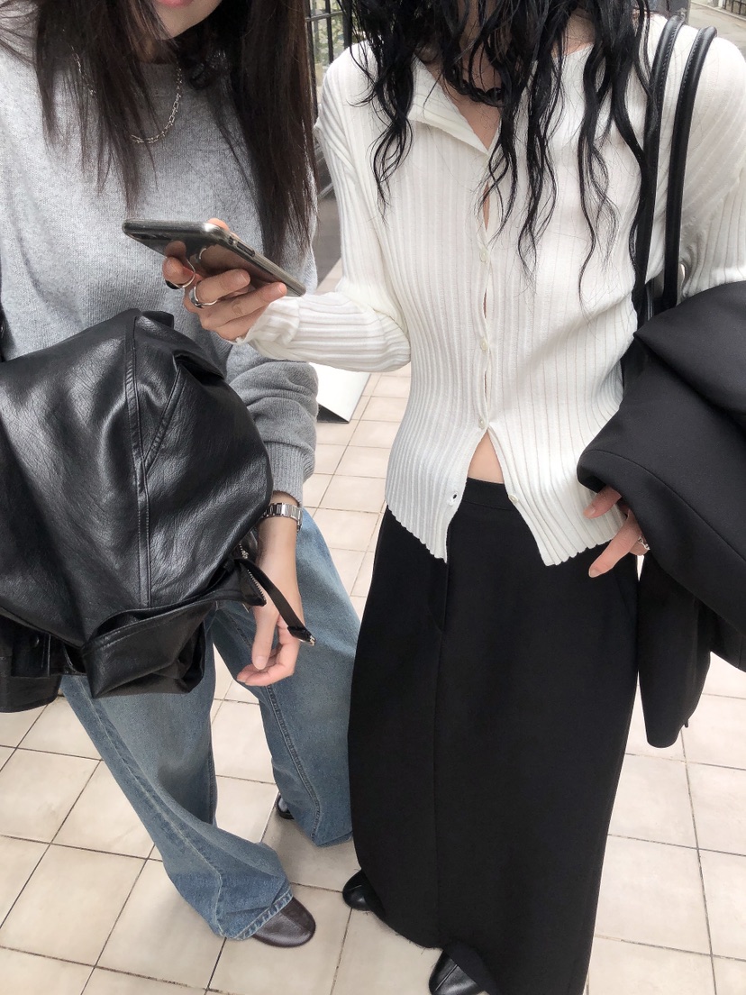 LE BUTTER韓國代購女裝新款時尚熱賣針織衫羊絨開衫羅紋LE BUTTER針織衫