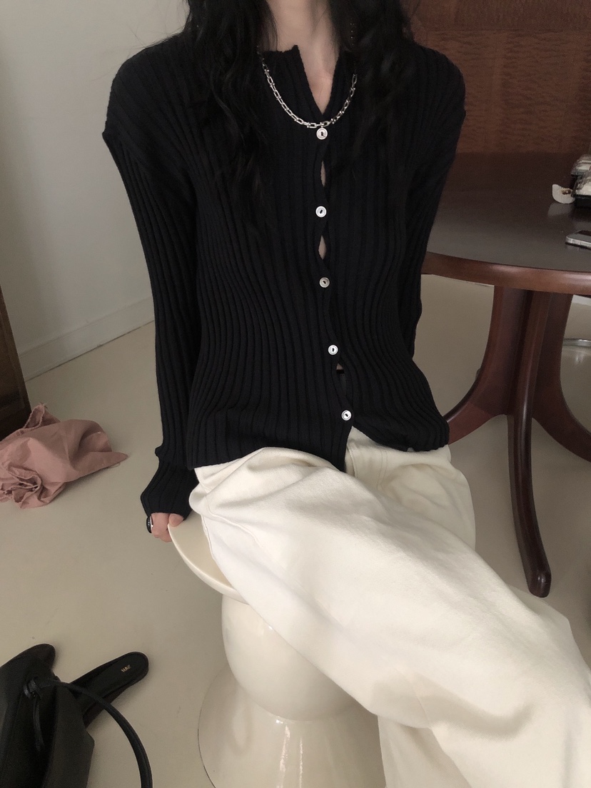 LE BUTTER韓國代購女裝新款時尚熱賣針織衫羊絨開衫羅紋LE BUTTER針織衫